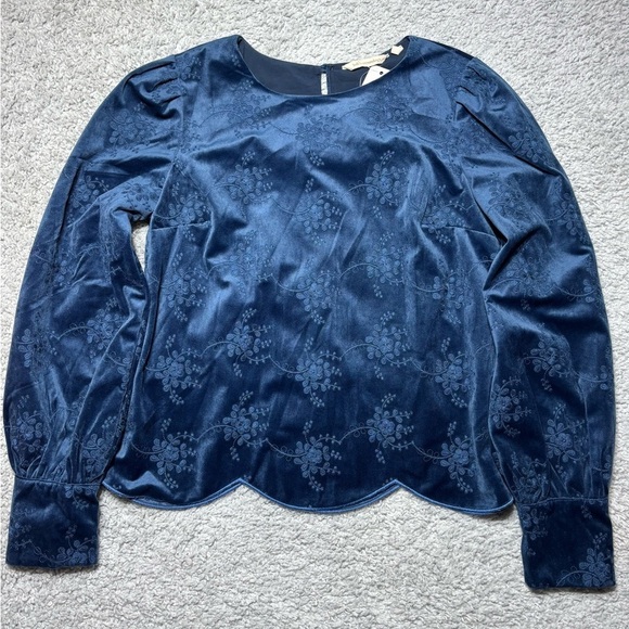 Soft Surroundings Top Womens Medium Corinthia Style 2DR85 Floral Minimalist NEW - Picture 1 of 5